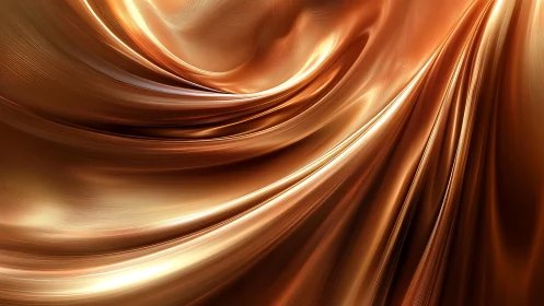Molten copper silk unfurls in luminous cascading waves.