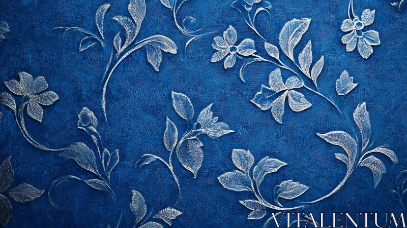 Silvered Blooms Dancing Across Cobalt Dreams.