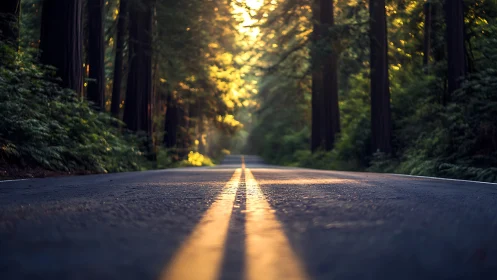 Golden Path Whispers Through Ancient Wood