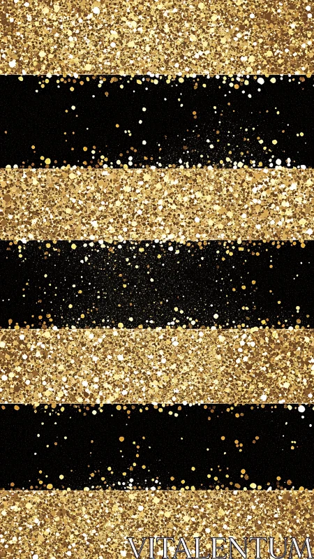 Golden glitter stripes sparkling over deep black bands.