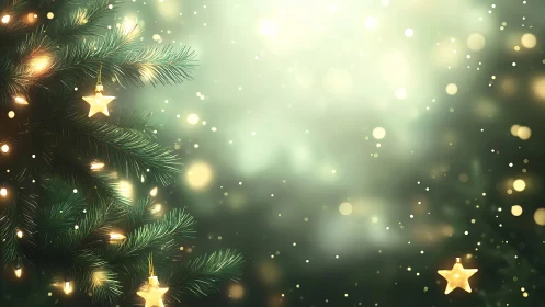 Softly glowing Christmas tree lights welcome the season