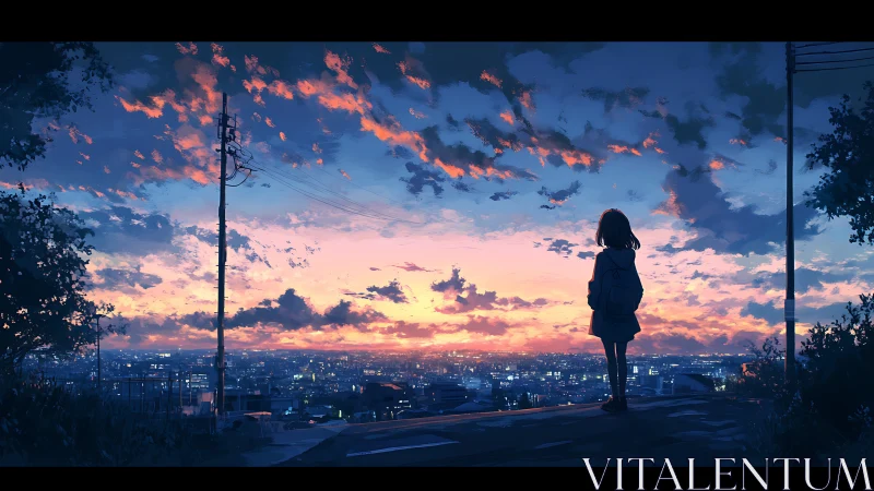 Soft evening sky welcomes a quiet city and a lone dreamer