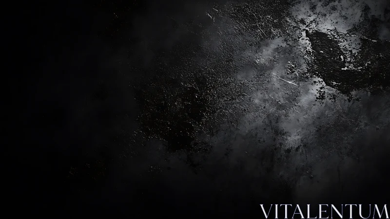 Midnight ash drifts across a slick, dimly lit voidscape