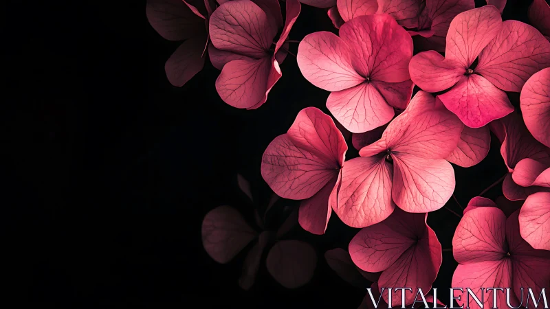 Luminous Petals Dancing Against Darkness.