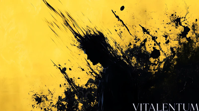 Inkstorm Mindset Silhouette on Electric Yellow Horizon.