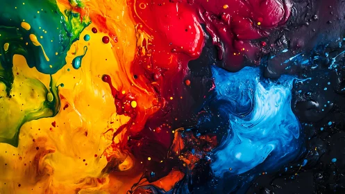 Vivid liquid color collision with swirling abstract fields.