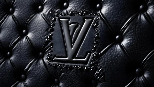 Luxurious Black Leather Upholstery with Embossed Monogram Style.