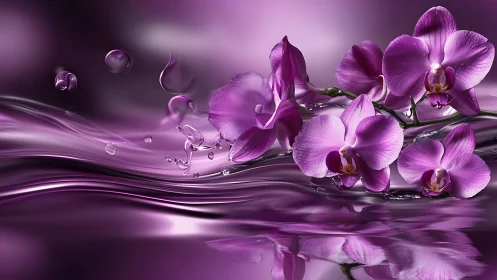 Phalaenopsis Orchids in Dynamic Fluid Flow with Suspended Water Droplets