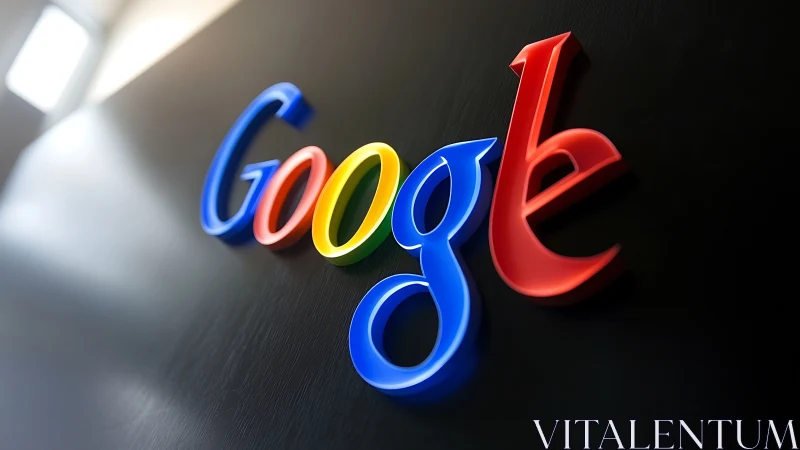 Google wordmark logo appears on a glossy dark surface