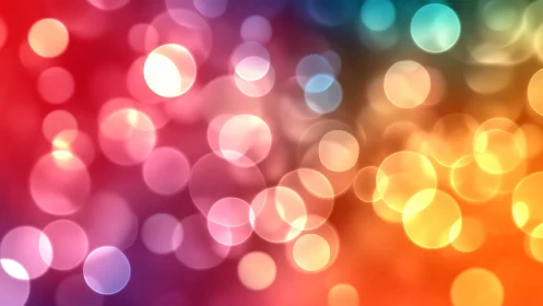 Chromatic bokeh orbs drifting through a radiant spectrum.