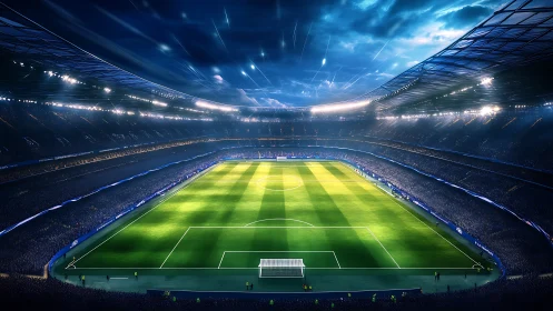 Floodlit arena breathes electric calm before roaring kickoff