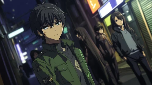 Midnight alley drifter with quiet resolve and neon doubts.