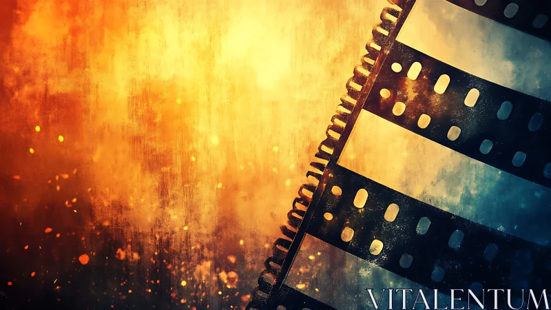 Glowing film reel edge invites warm cinematic daydreams