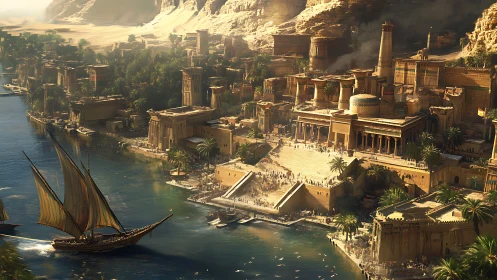 Sunlit river kingdom hums as sandstone temples watch