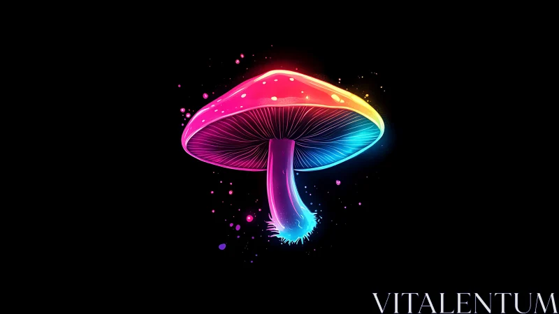 Neon dusk mushroom humming with cosmic nightlife glow.