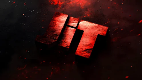 Bold 3D Red "JIT" Text with Dramatic Lighting Effect.