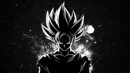 Starlit warrior silhouette carves power from cosmic ink