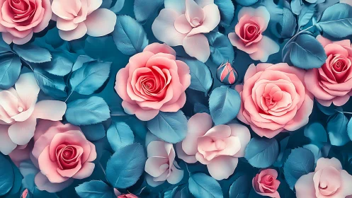 Triadic Color Harmony in Floral Composition with Volumetric 3D Rendering Technique