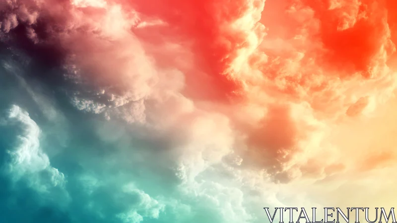 Chromatically graded cumulonimbus cloudscape, optically diffused.