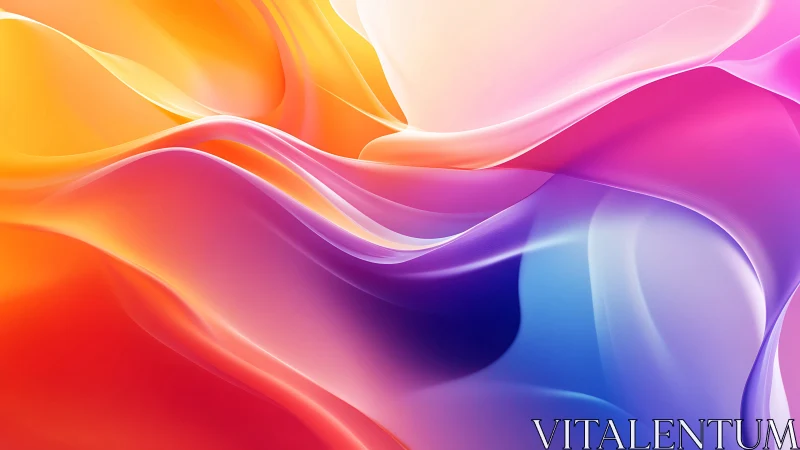 Silken neon waves glide across a sunlit digital horizon