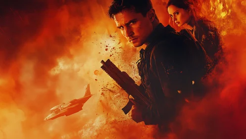 Flarestorm soldiers locked in a smoldering skybound siege.