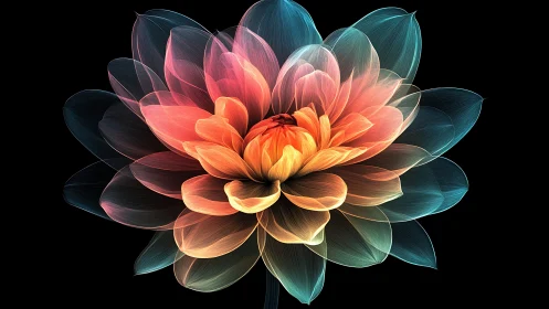 Radiant Bloom: A Luminous Flower Unfolds in Glowing Warmth