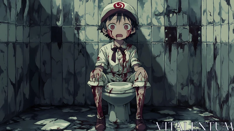 Bathroom horror freezes a shell-shocked delivery kid in terror