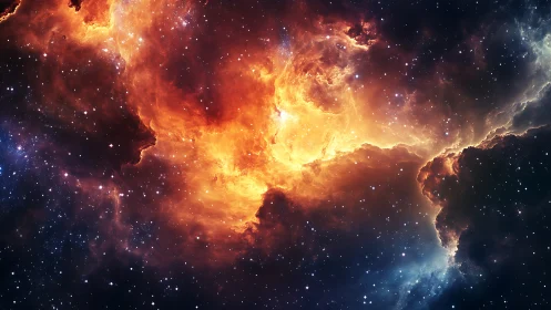 Ionized nebula cloud shows high-contrast emission gradients and dust