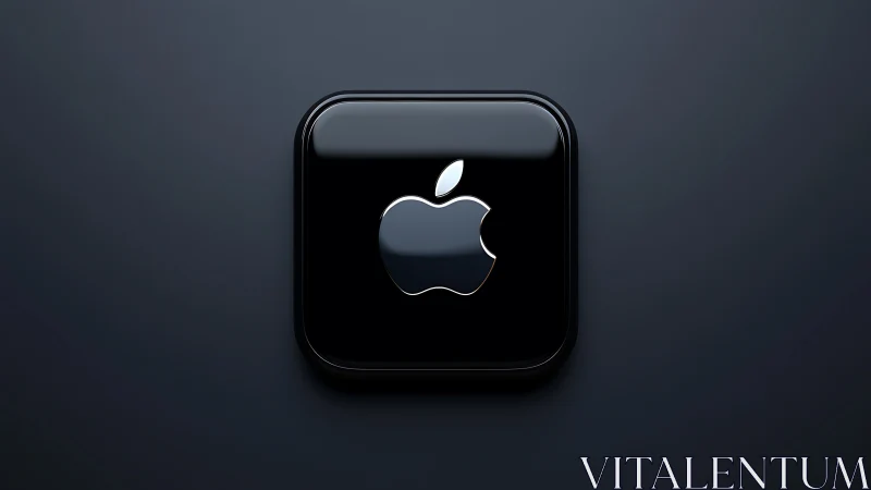 Apple Logo Icon Glowing in Dark Modern Digital Design