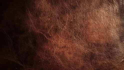 High-resolution worn brown leather grain surface texture study