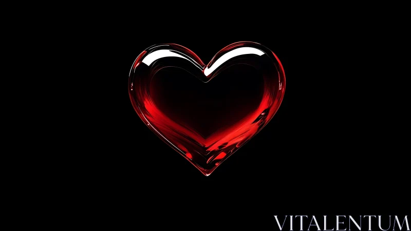 Glowing Red Heart Shining with Radiant Love and Warmth