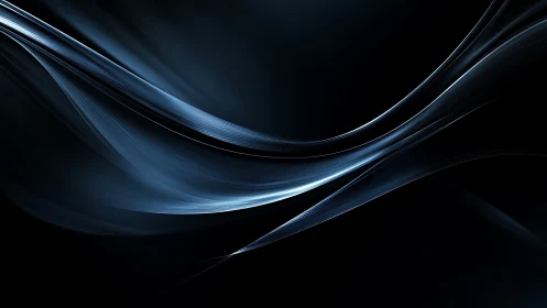 Dark abstract wave lines with luminous blue motion flow.