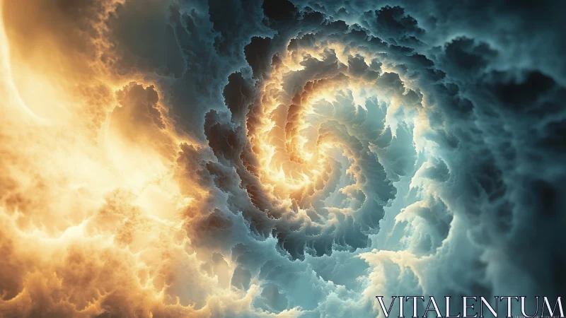 Bifurcated nebular vortex renders turbulent light and shadow