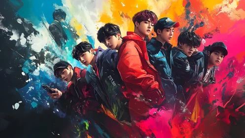 Colorstorm street crew wrapped in neon-slick swagger.