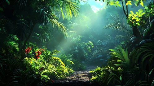 Rainforest Sanctuary: Where Light Meets Ancient Green.