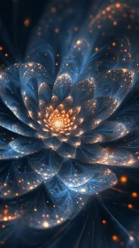 Starlit fractal blossom unfolding in deep celestial night.