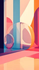 Soft light bubbles drifting through pastel geometric daydreams.