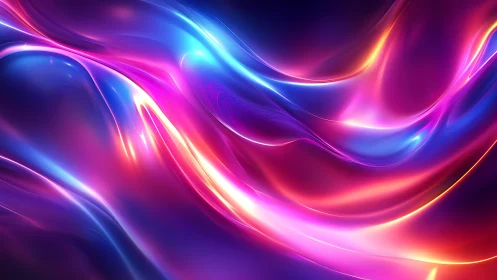 Neon rivers of light tumble through a chromatic night veil