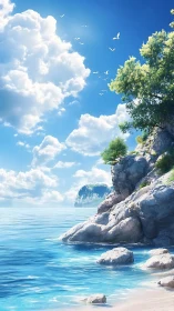 Coastal Cliff Overlook with Turquoise Waters