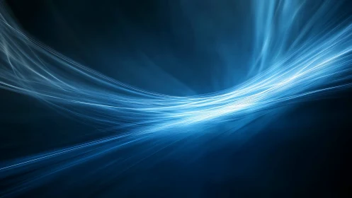 Luminous blue light streams flow across a dark digital void