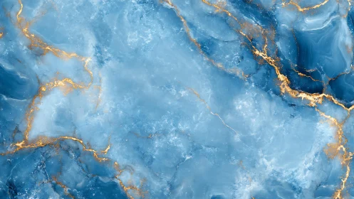 Elegant blue marble texture with gold veining, abstract luxury art.