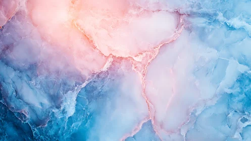 Abstract marble texture with pink and blue gradient lighting.