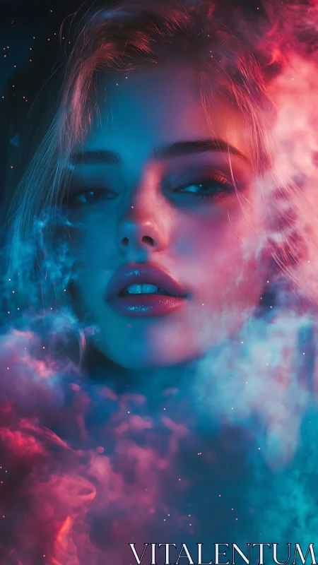 Nebula-kissed gaze drifts between neon sleep and starlight