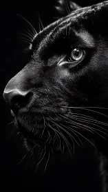 Striking Black and White Cat Portrait with Luminous Eyes