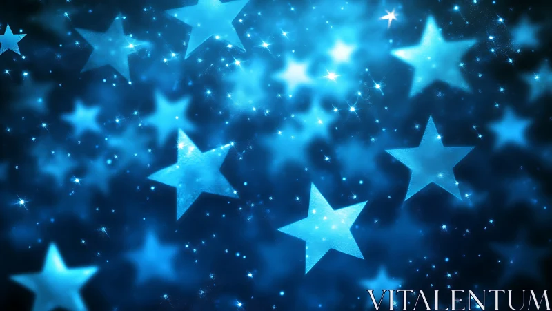 Luminous blue five-point stars on defocused cosmic bokeh field