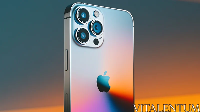 iPhone 13 Pro with advanced camera system displayed against gradient backdrop.