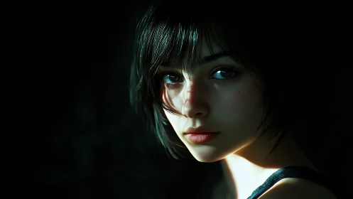 Soft light lingers on a quiet girl’s thoughtful, gentle gaze