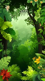 Stratified Jungle Canopy: Layered Botanical Ecosystem Visualization.