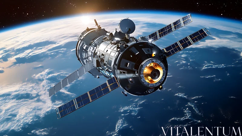 Orbital lantern drifting above Earth&rsquo;s blue velvet hush.