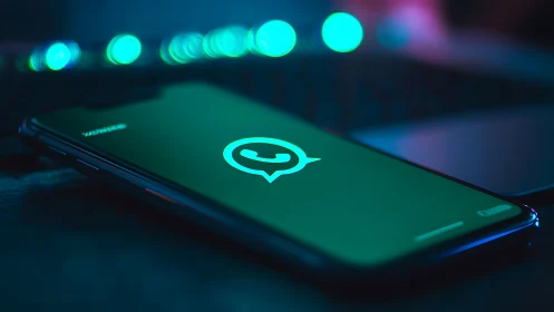 Midnight chat vibes on a glowing smartphone screen.